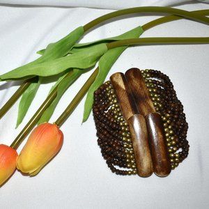 Bajalia Brown and Gold Colored Bracelet, 7 inch